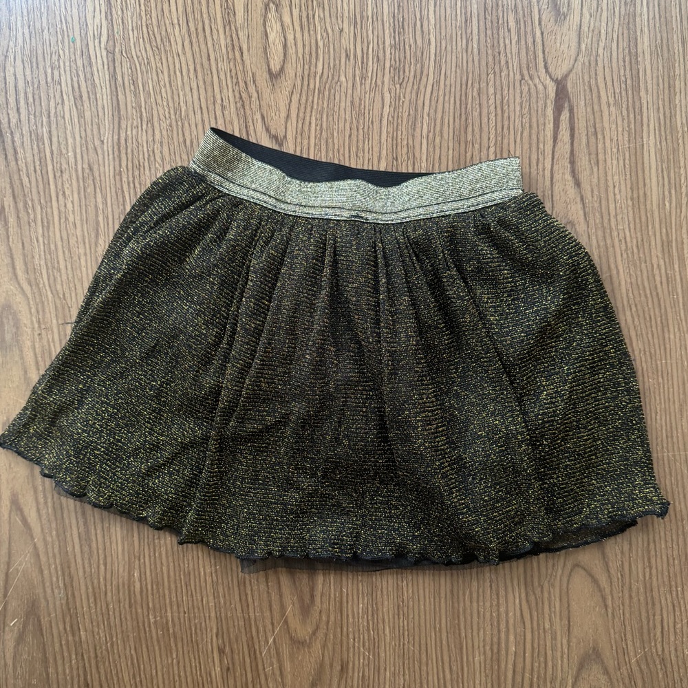 3 FOR $15 - Black and gold tutu skort - skirt with built in bike shorts